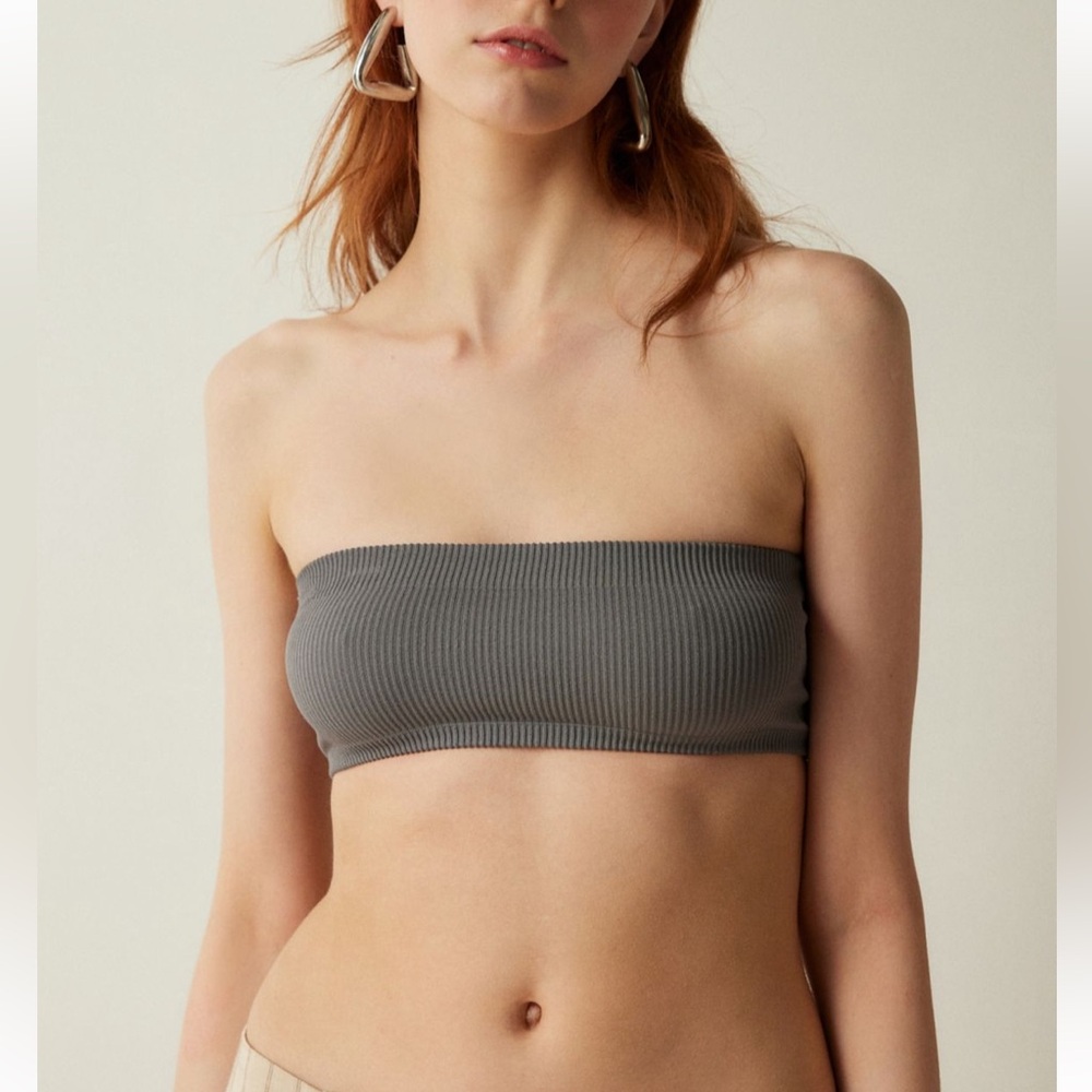 UO Out From Under Seamless Ribbed Bandeau Bra Top